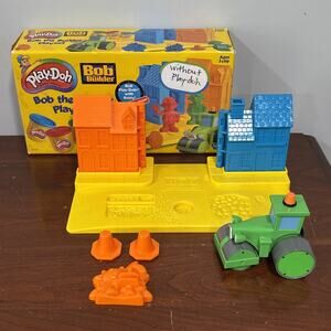 2001 Play-Doh Bob The Builder Roley Scoop Stamp Playset w/ Box Preowned